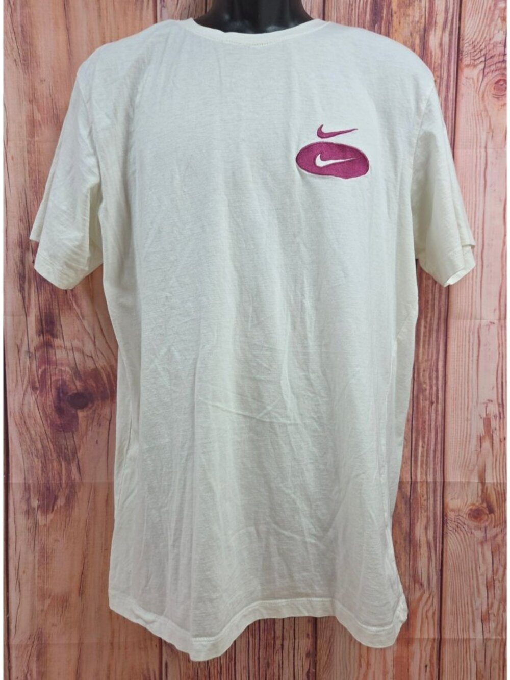 Nike Mens White Tee With Purple Logo Embroidery Size XL